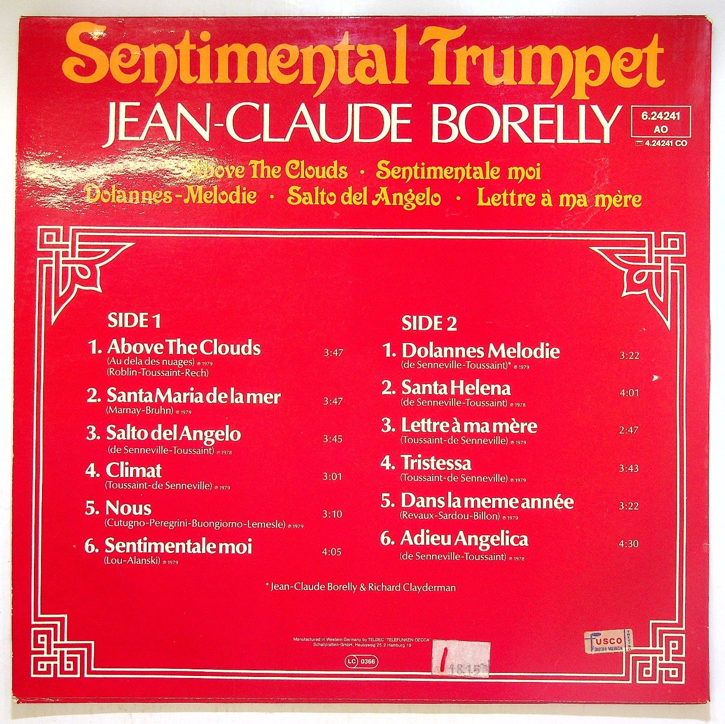 EBOND Jean-Claude Borelly - Sentimental Trumpet Vinile V117048