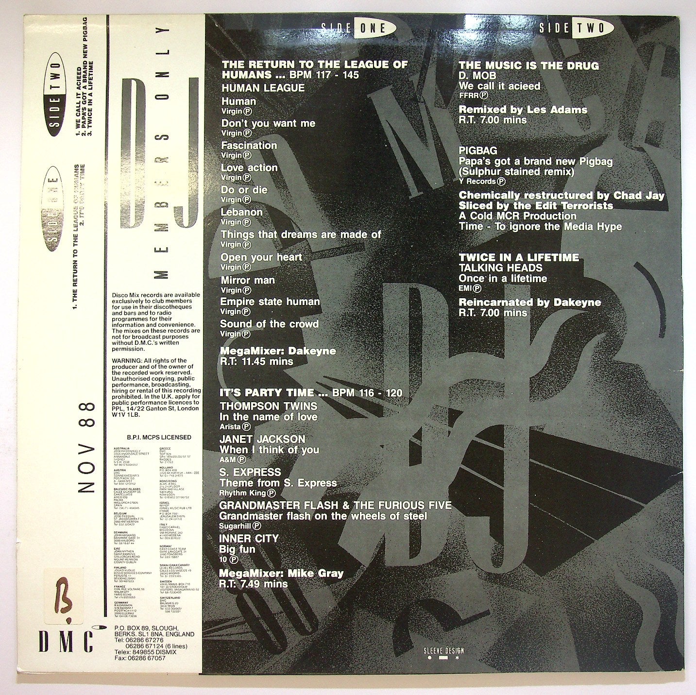 EBOND Various - November 88 - Mixes 1 Vinile V117137