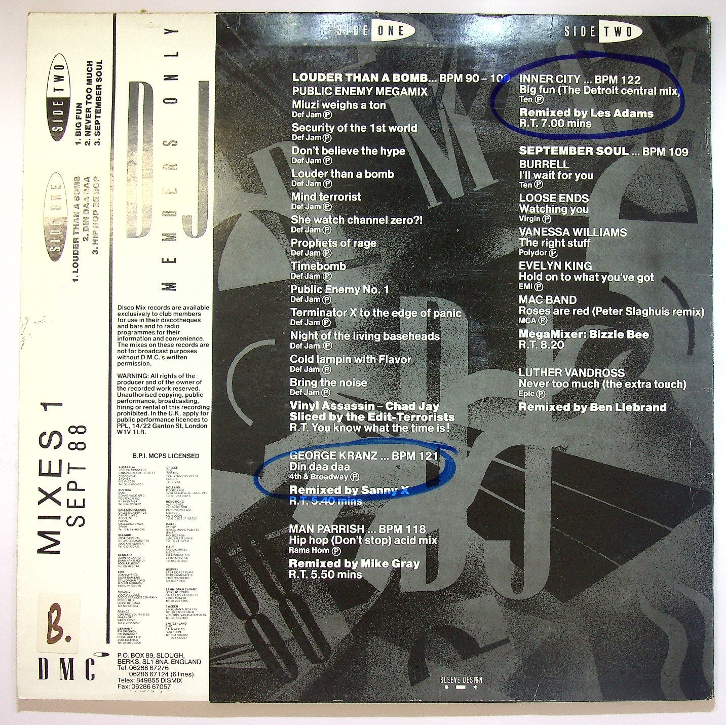 EBOND Various - September 88 - Mixes 1 Vinile V117144