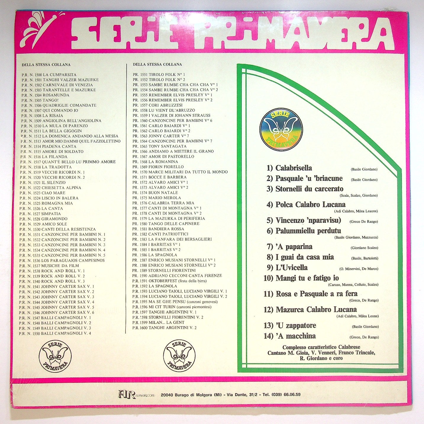 EBOND Various - Calabria Terra Mia Vinile V117149