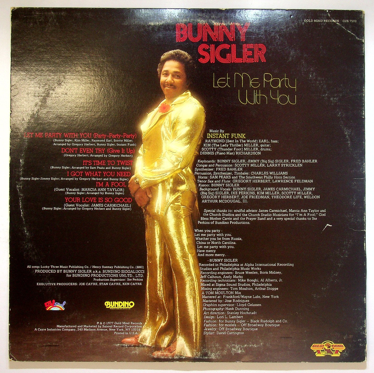EBOND Bunny Sigler - Let Me Party With You Vinile V118029