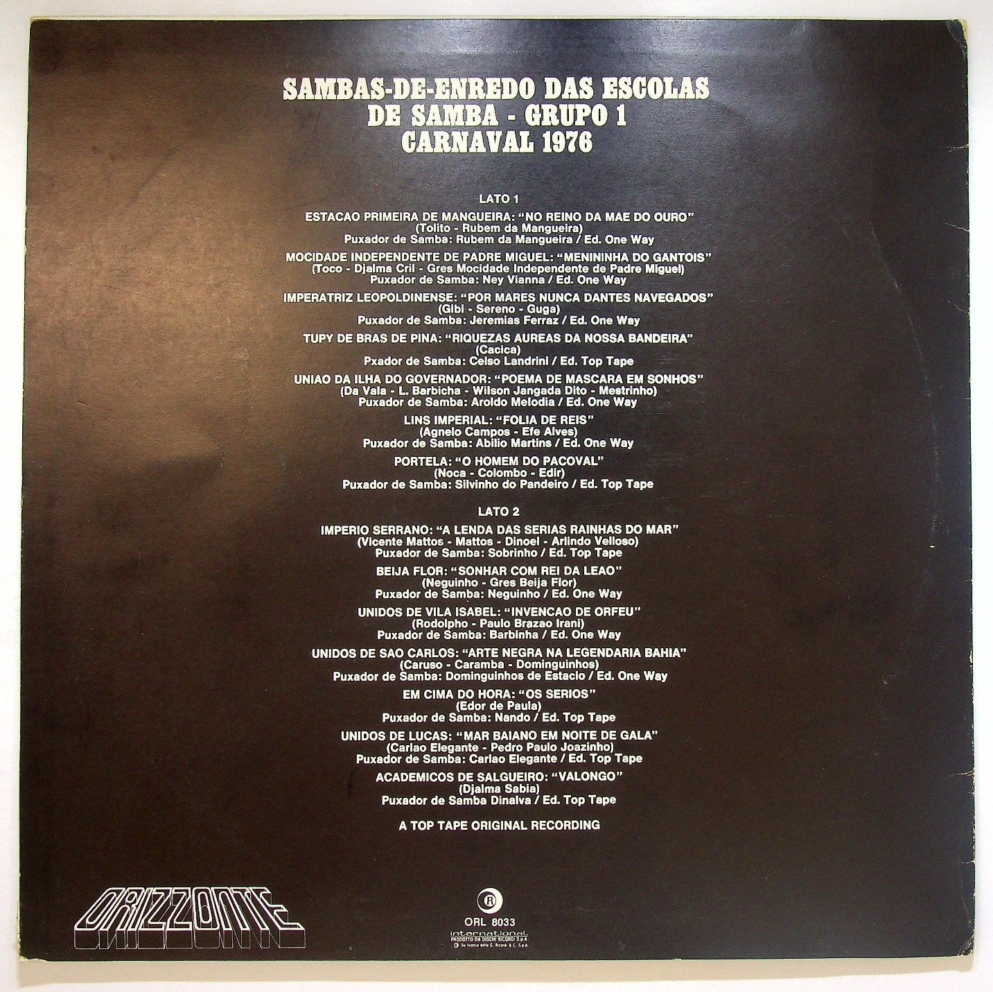EBOND Various - Sambas De Enredo Das Escolas De Samba Do Grupo 1 Vinile V118056