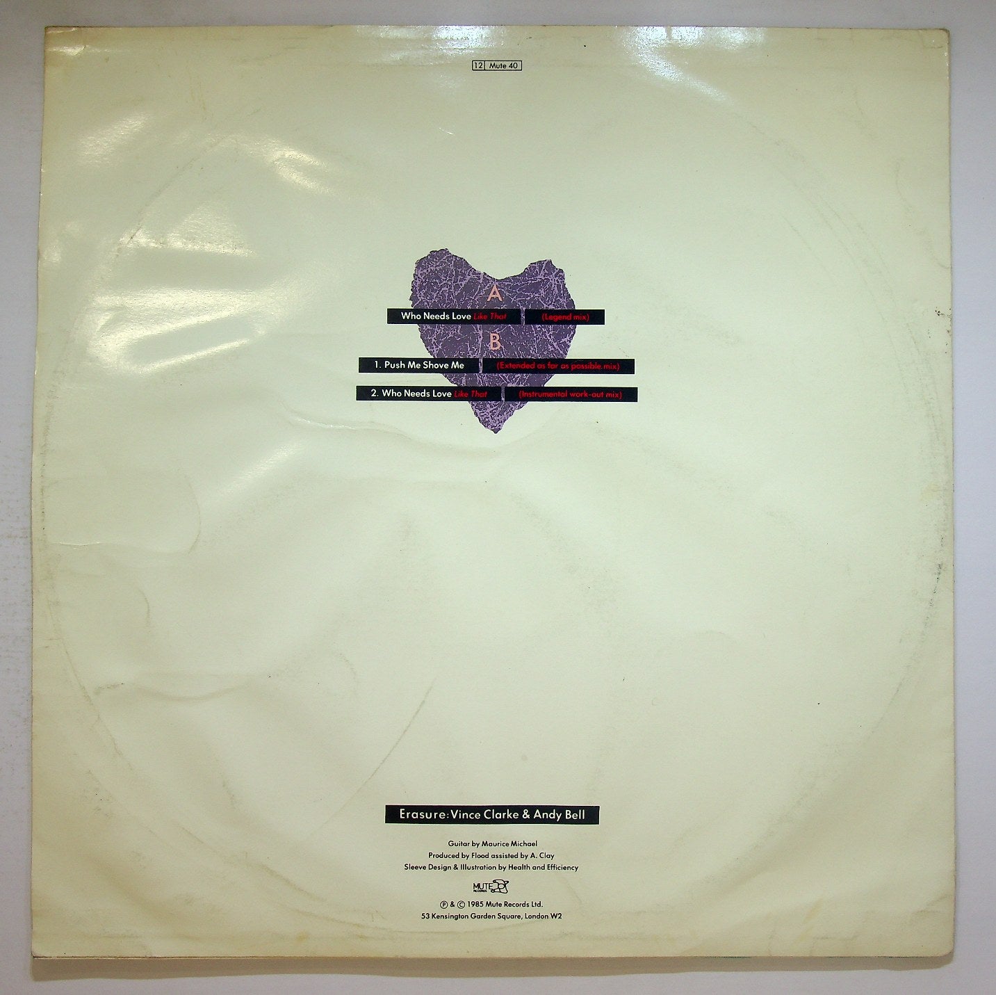 EBOND Erasure - Who Needs Love Like That Vinile V118143
