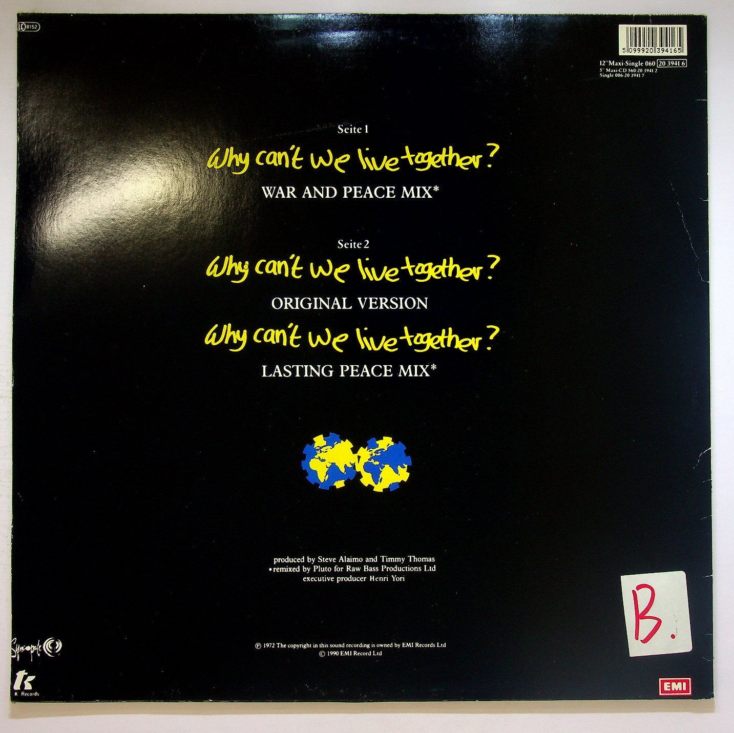 EBOND Timmy Thomas - Why Can't We Live Together? (1990 Remix) Vinile V119003