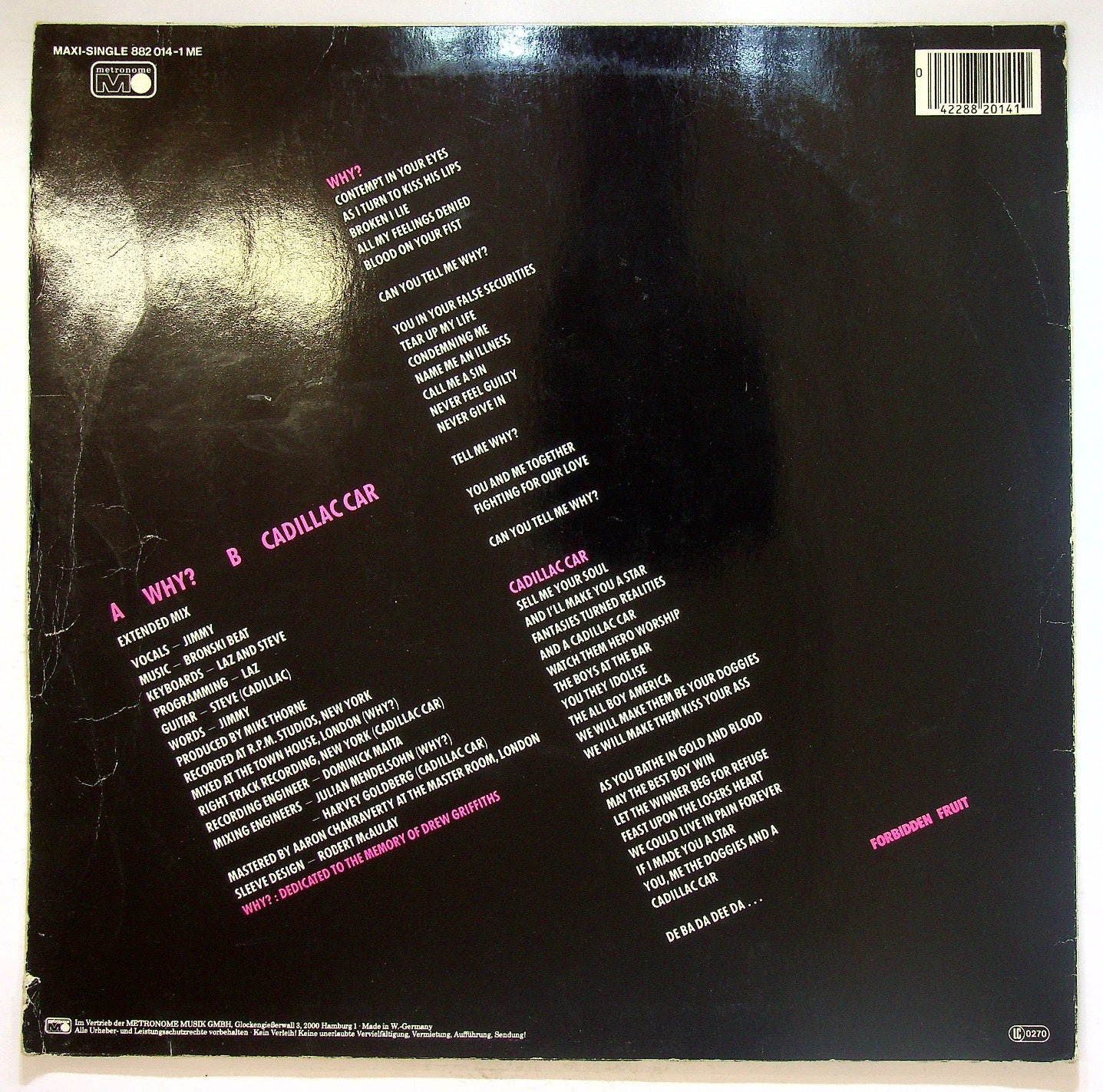 EBOND Bronski Beat - Why? Vinile V120146