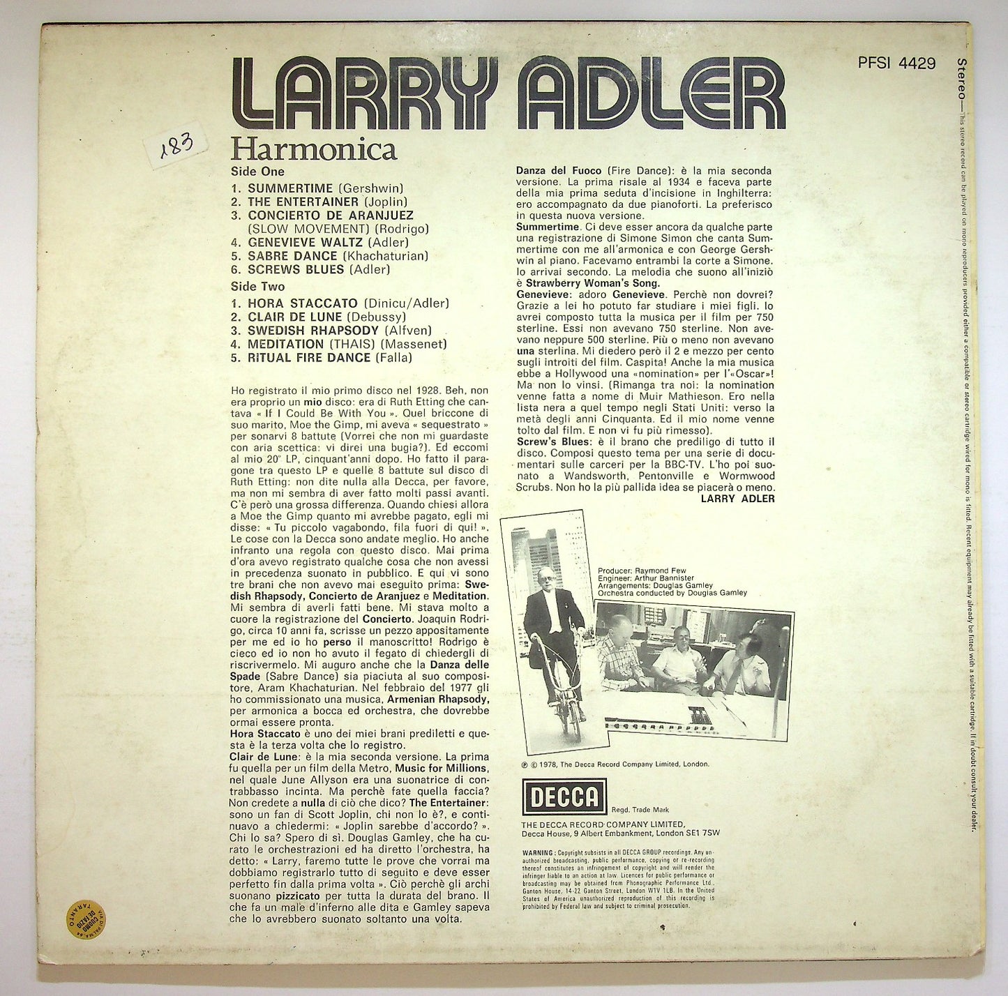EBOND Larry Adler - Harmonica Vinile V121061