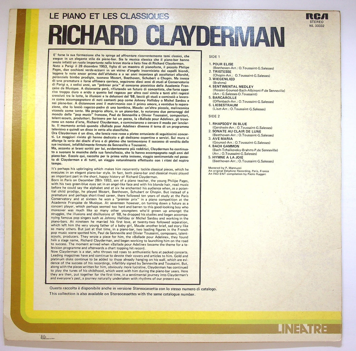 EBOND Richard Clayderman - Le Piano Et Les Classiques Vinile V121121