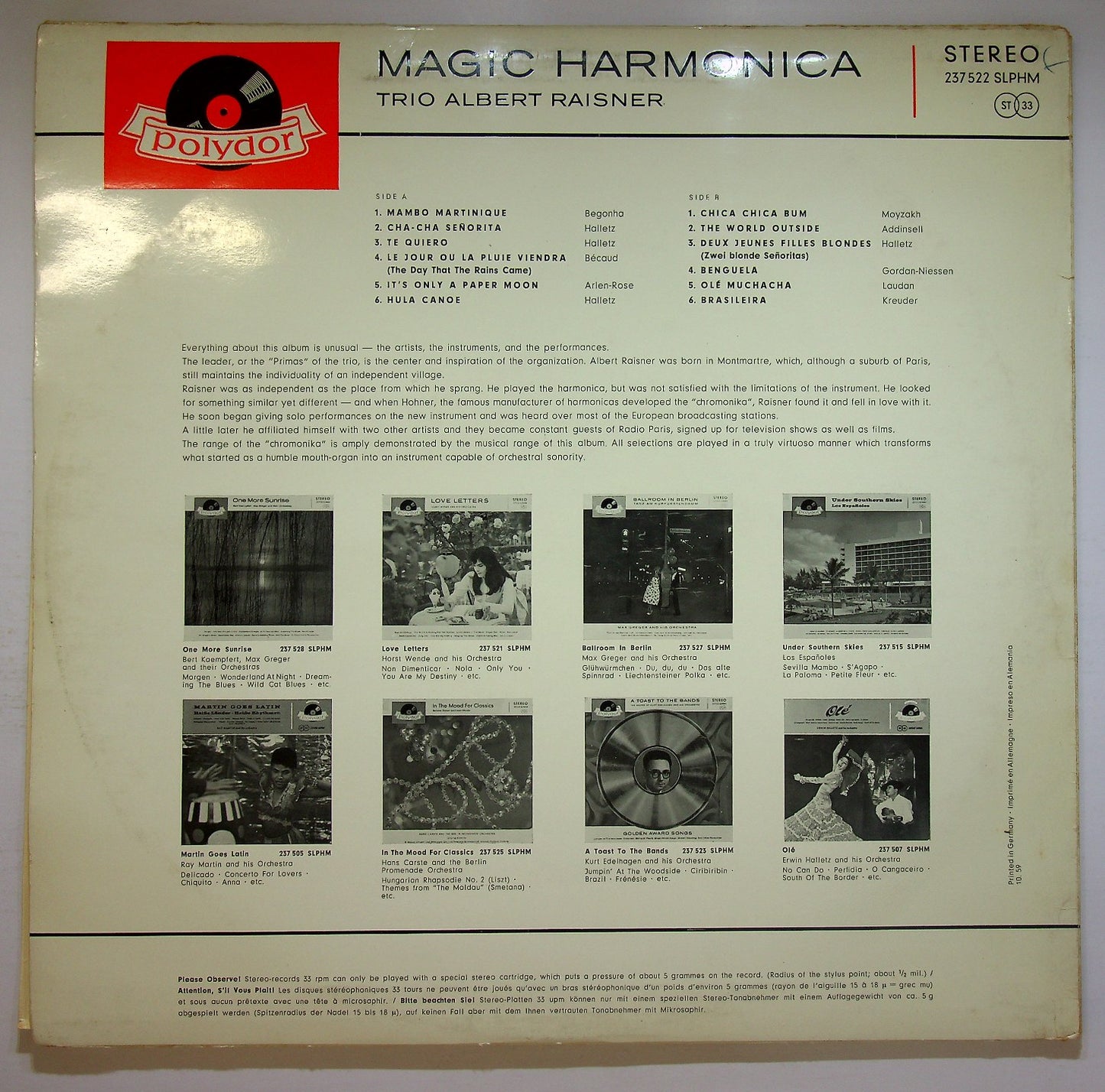 EBOND Trio Albert Raisner - Magic Harmonica Vinile V121130