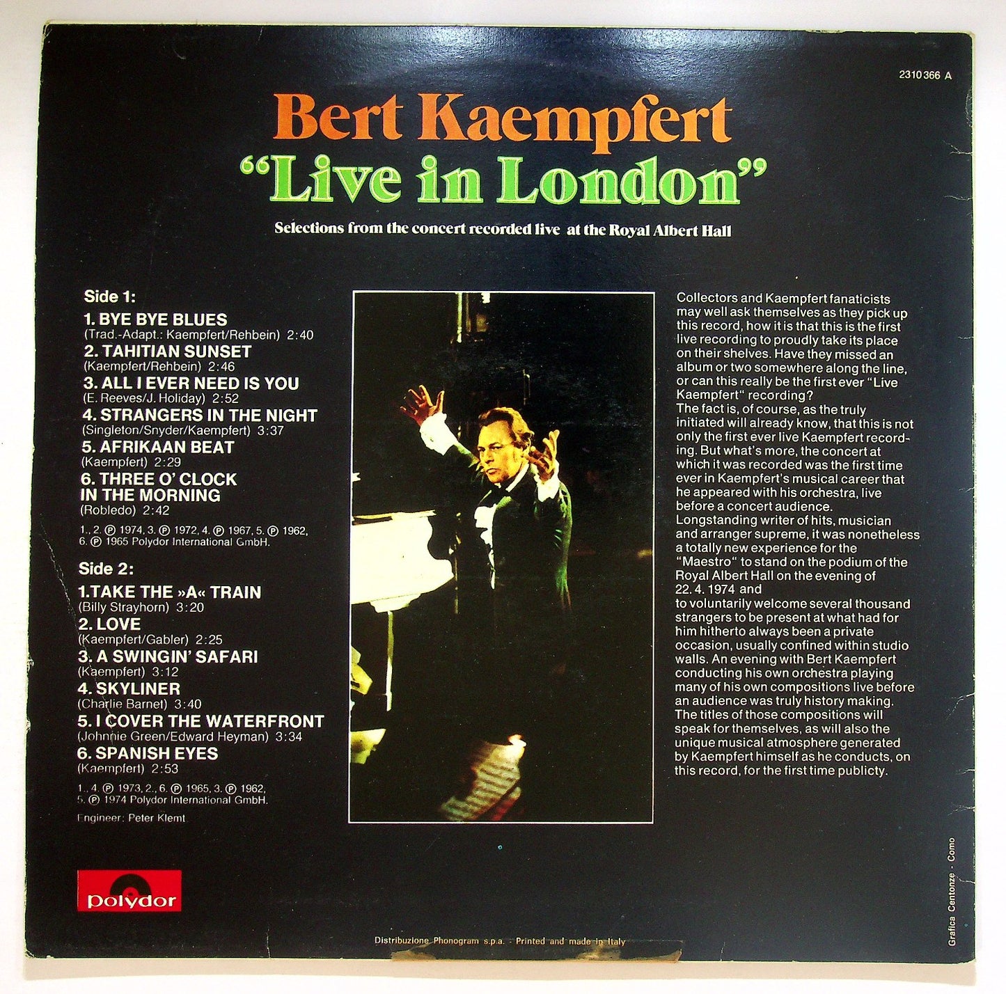 EBOND Bert Kaempfert - ''Live In London'' Vinile V121137