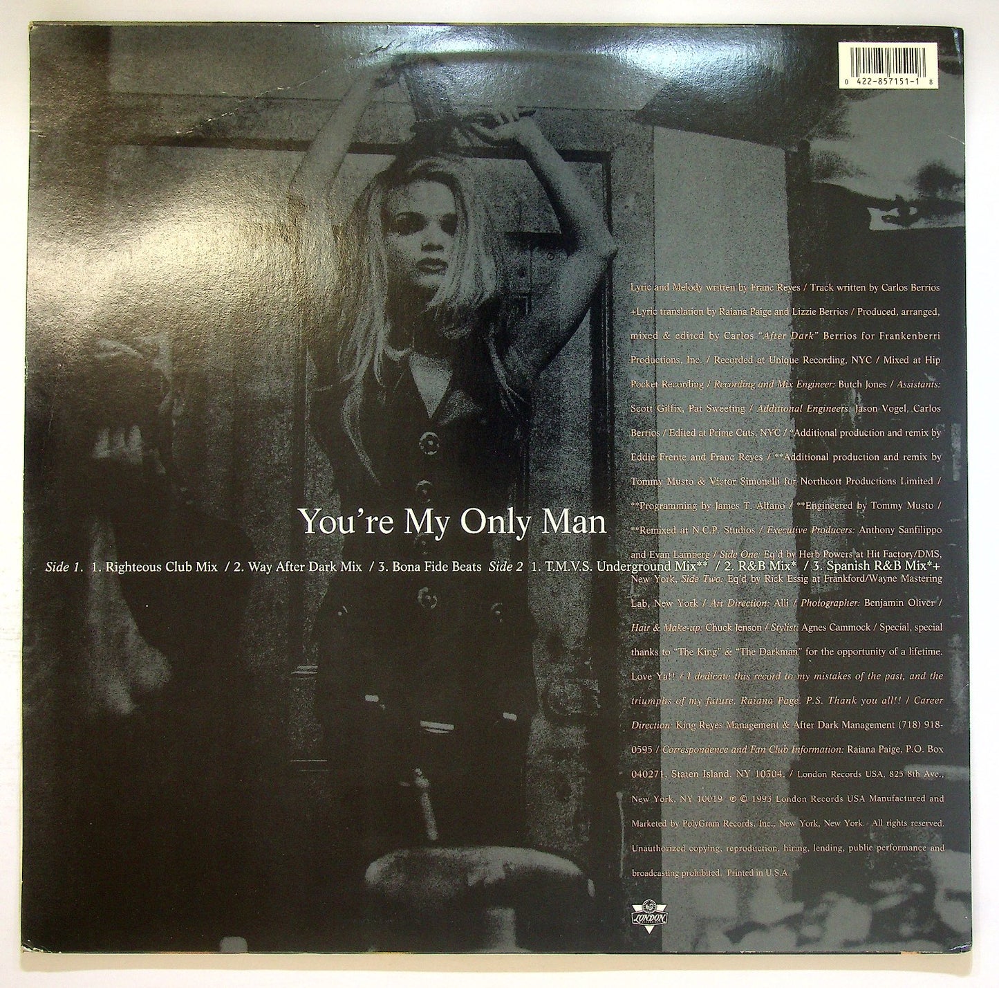 EBOND Raiana Paige - You're My Only Man Vinile V122073