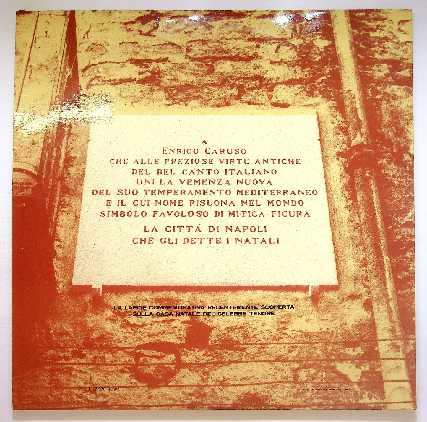 EBOND Enrico Caruso - Addio Mia Bella Napoli Vinile V124011