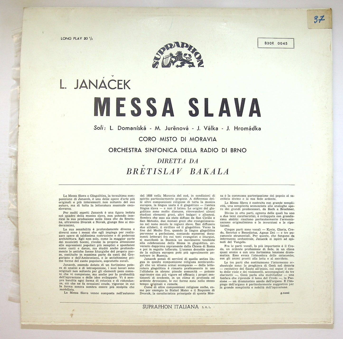 EBOND Leos Janaček - Messa Slava Vinile V124065