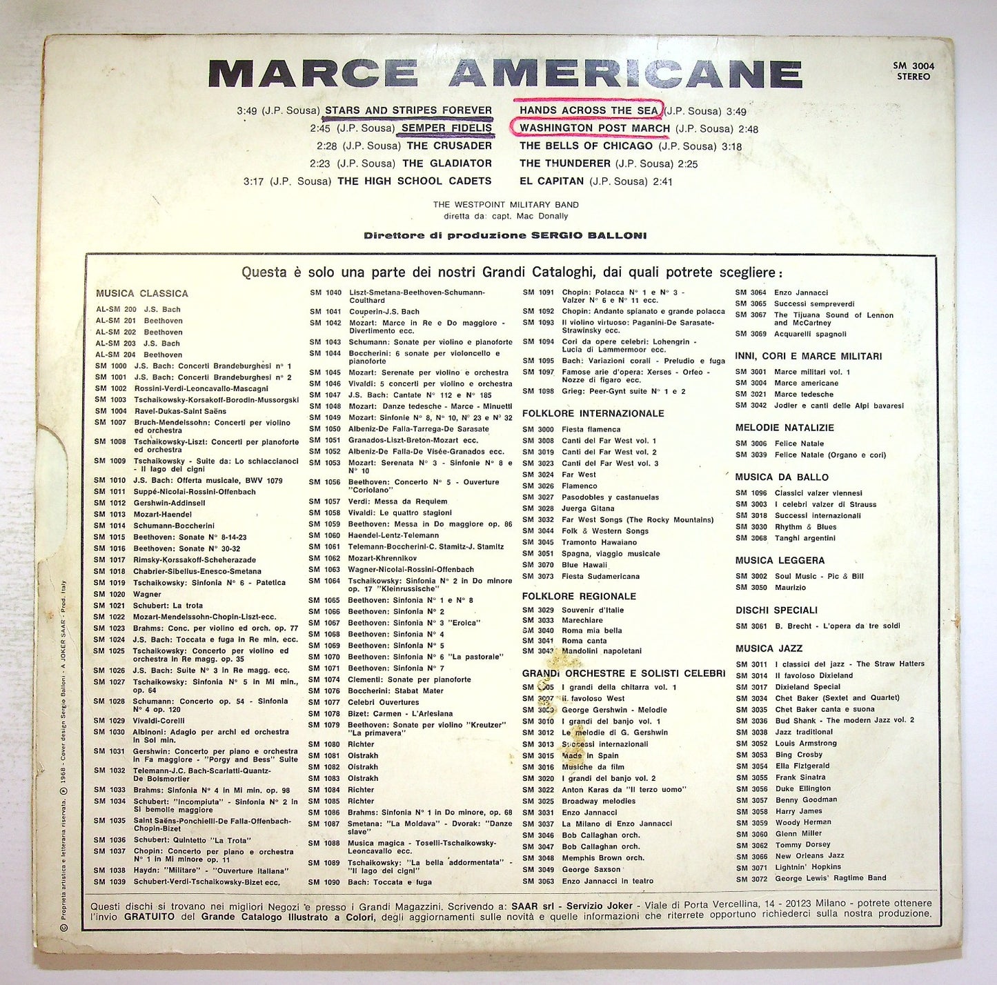 EBOND The West Point Military Band - Marce Americane Vinile V124133