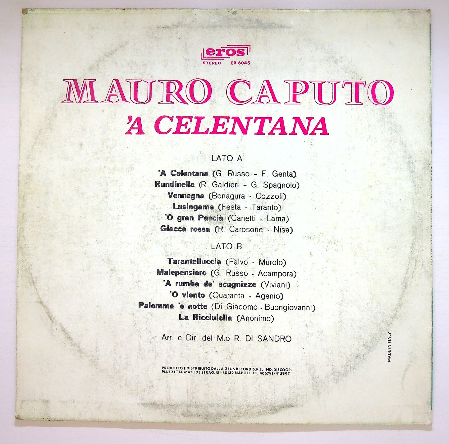 EBOND Mauro Caputo - 'A Celentana Vinile V124146