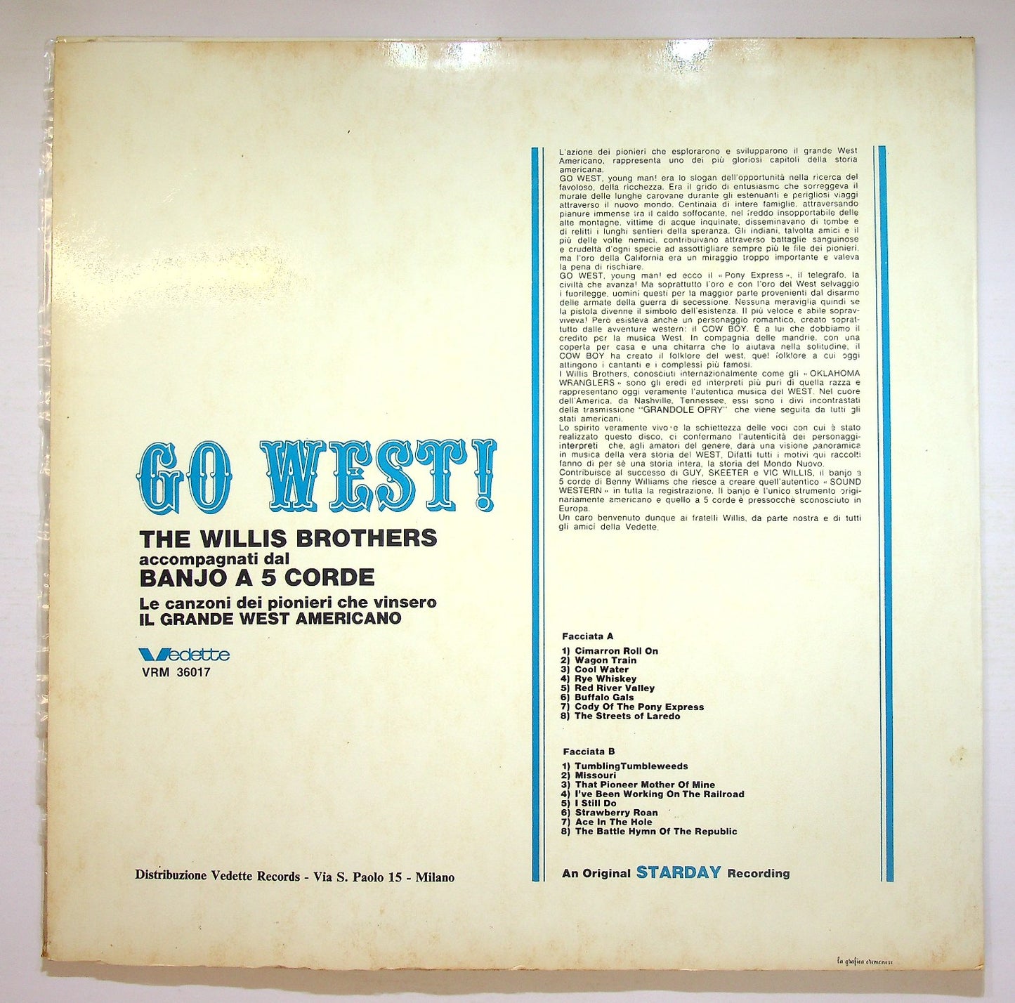 EBOND The Willis Brothers - Go West! Vinile V125010