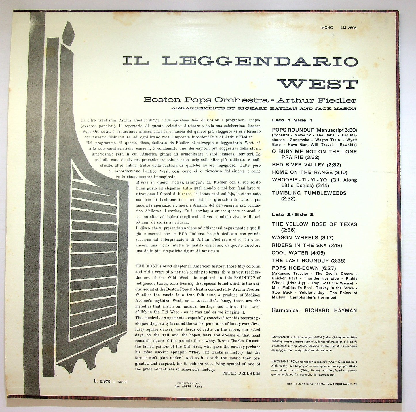 EBOND Boston Pops , Fiedler - Il Leggendario West Vinile V125013
