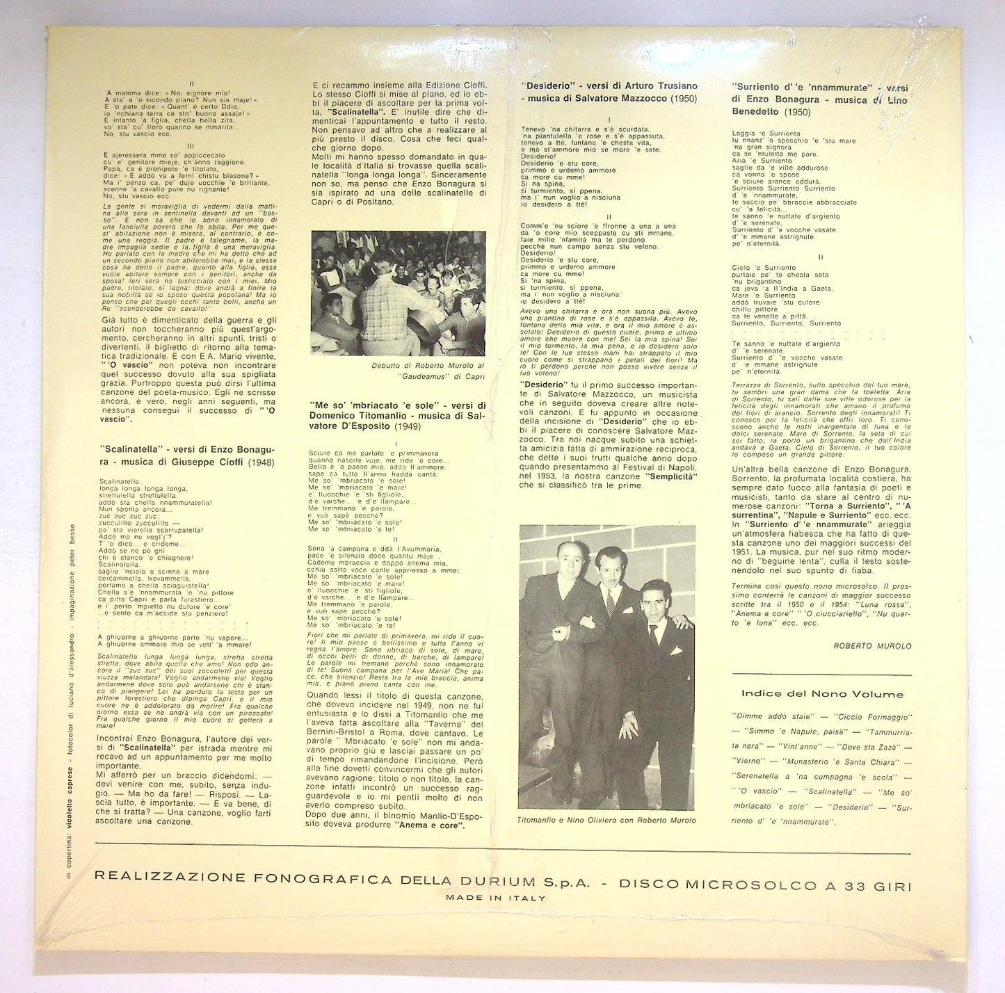 EBOND Antologia Cronologica Della Canzone Partenopea Vol 9 Vinile V125041