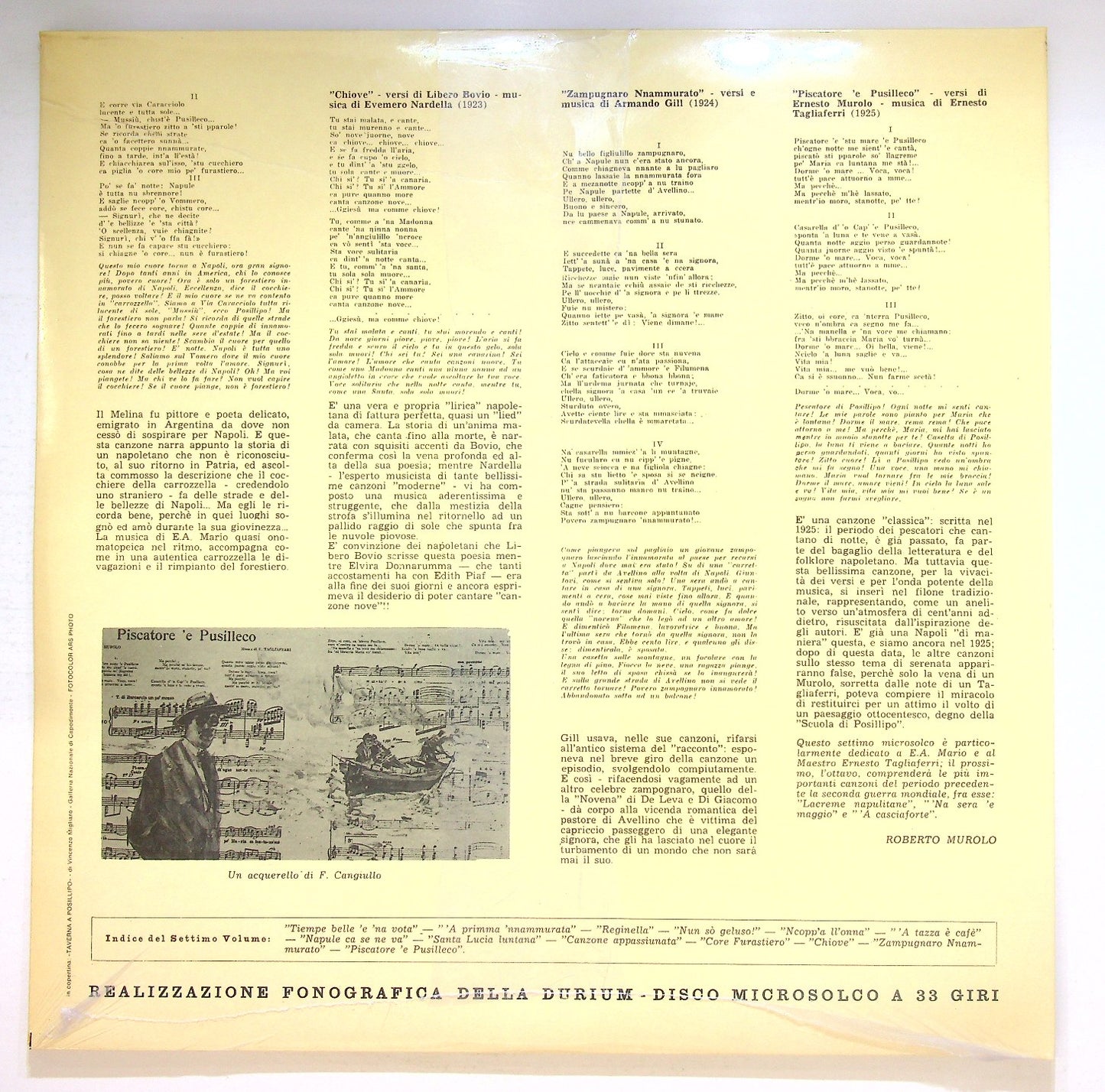 EBOND Antologia Cronologica Della Canzone Partenopea Vol 7 Vinile V125052