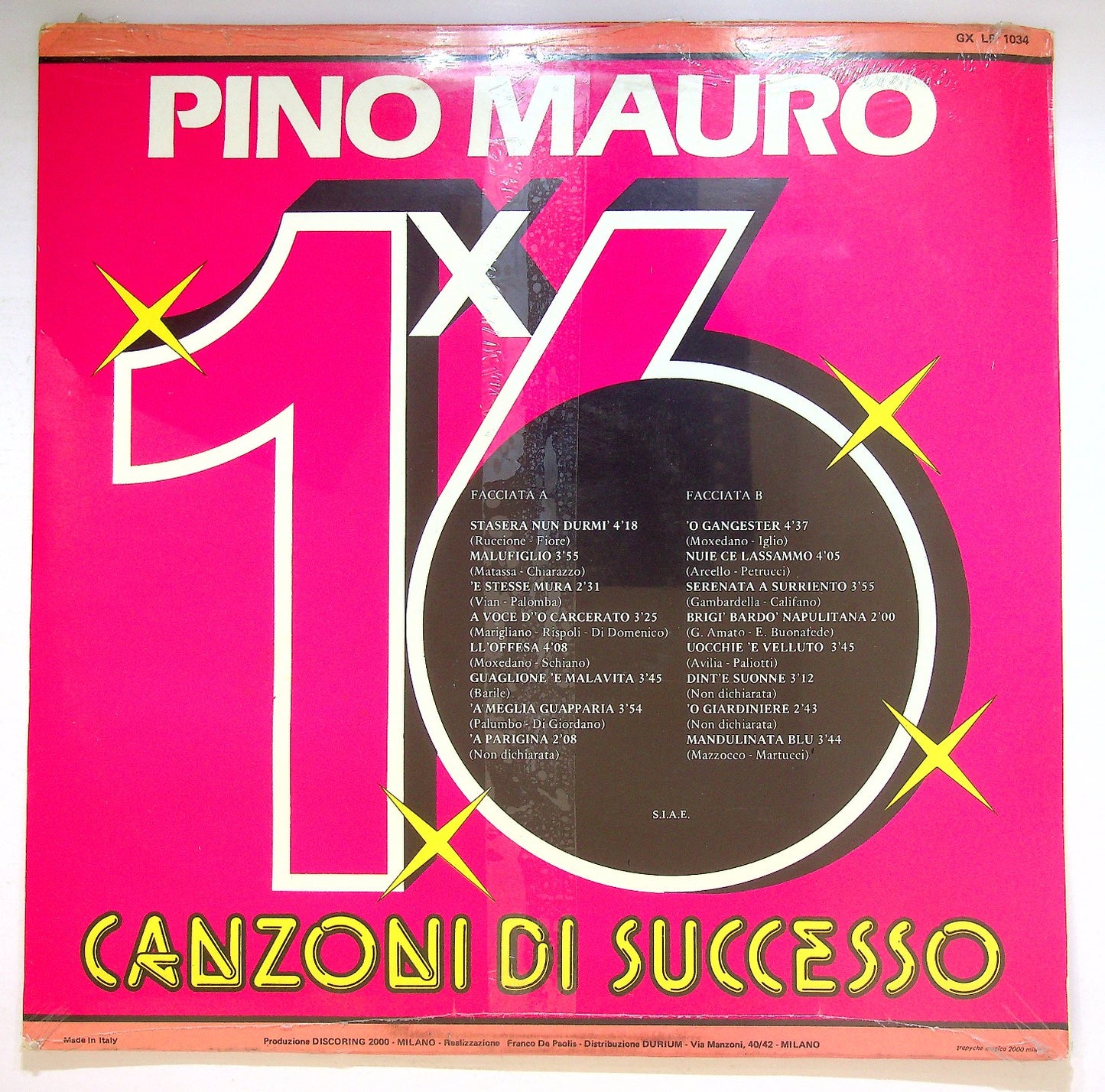 EBOND Pino Mauro - 16 Canzoni Di Successo Vinile V125057