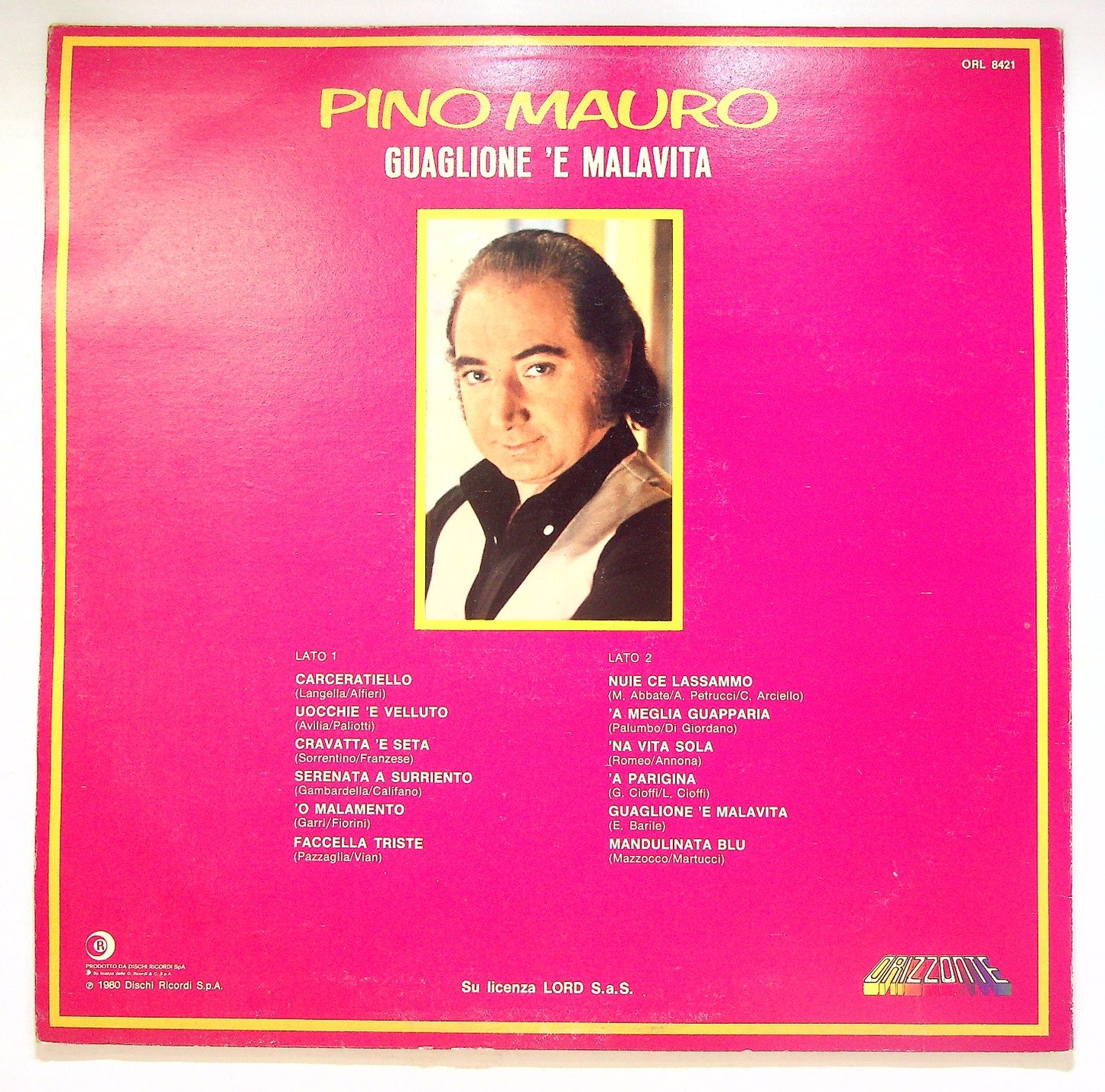 EBOND Pino Mauro - Guaglione 'E Malavita Vinile V125060