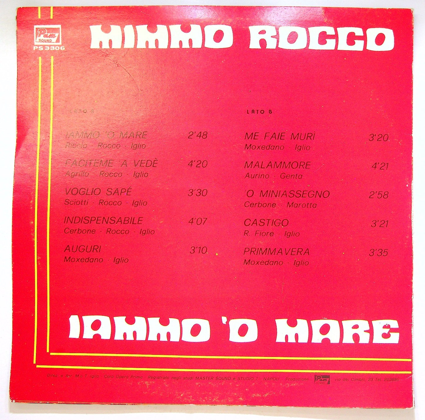 EBOND Mimmo Rocco - Iammo 'O Mare Vinile V125088