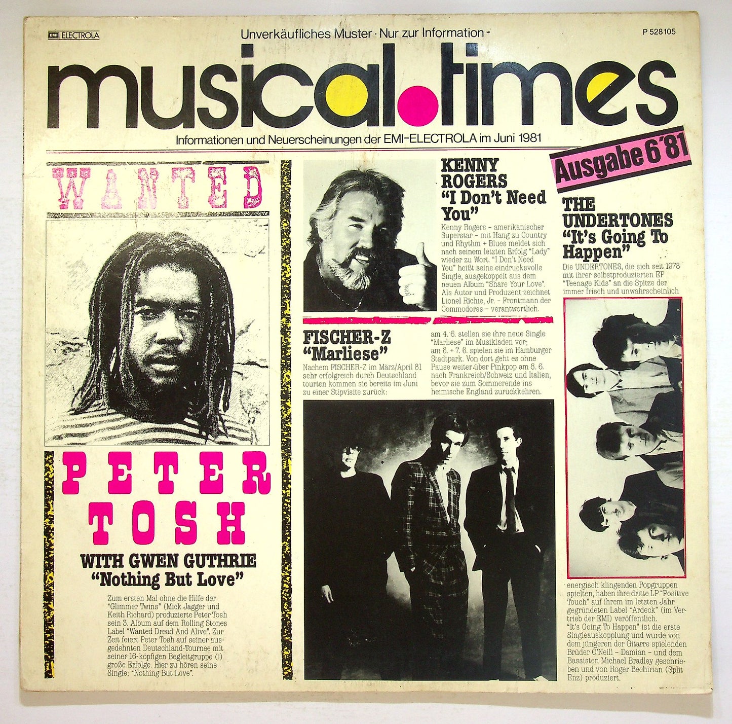 EBOND Various - Musical Times • Ausgabe 6'81 Vinile V126002