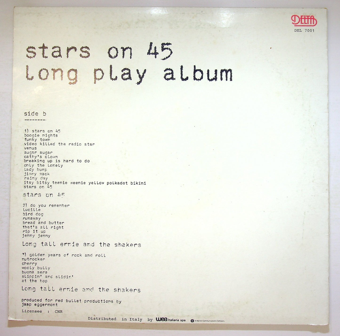 EBOND Stars On 45 / Long Tall Ernie And The Shakers Vinile V126005