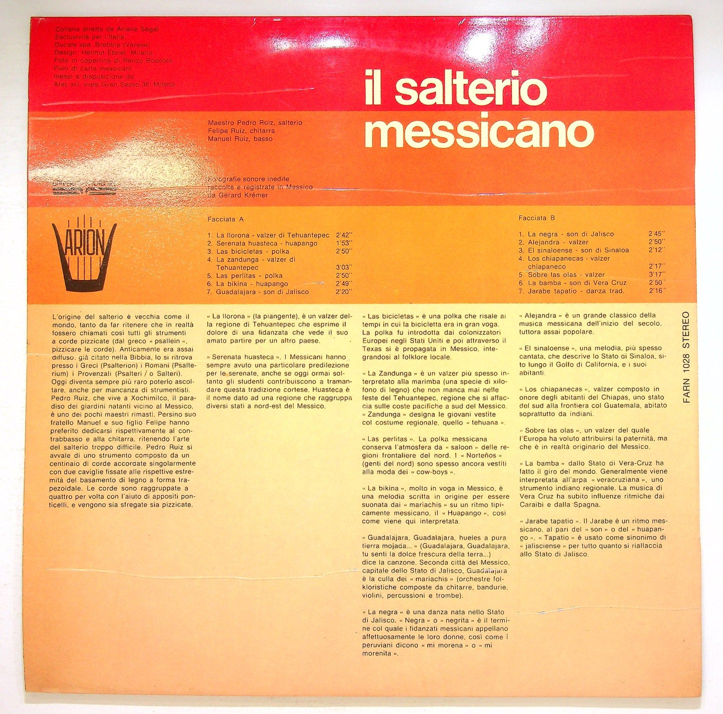 EBOND Maestro Pedro Ruiz - Il Salterio Messicano Vinile V126078