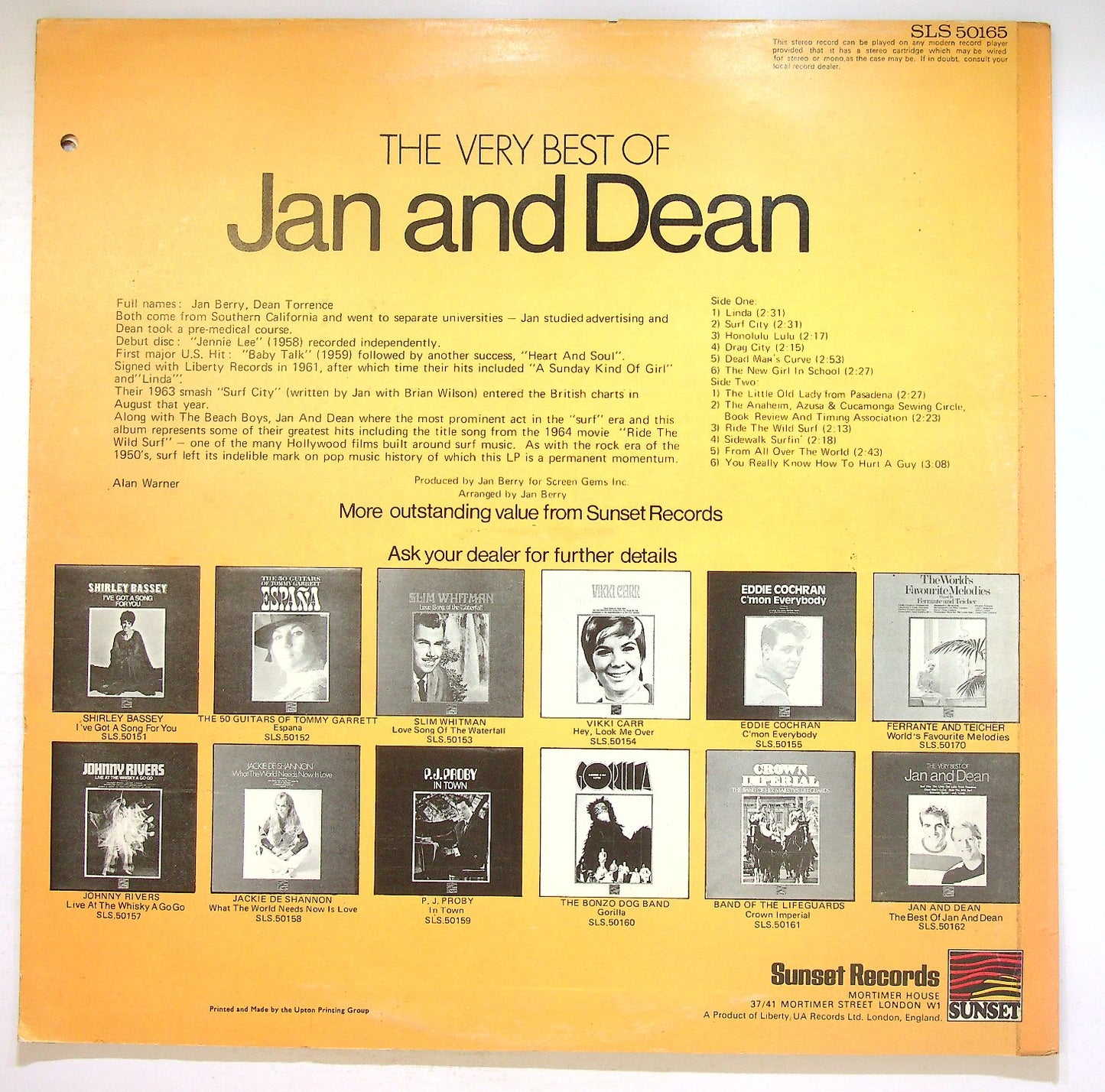 EBOND Jan & Dean - The Very Best Of Jan & Dean Vinile V126139