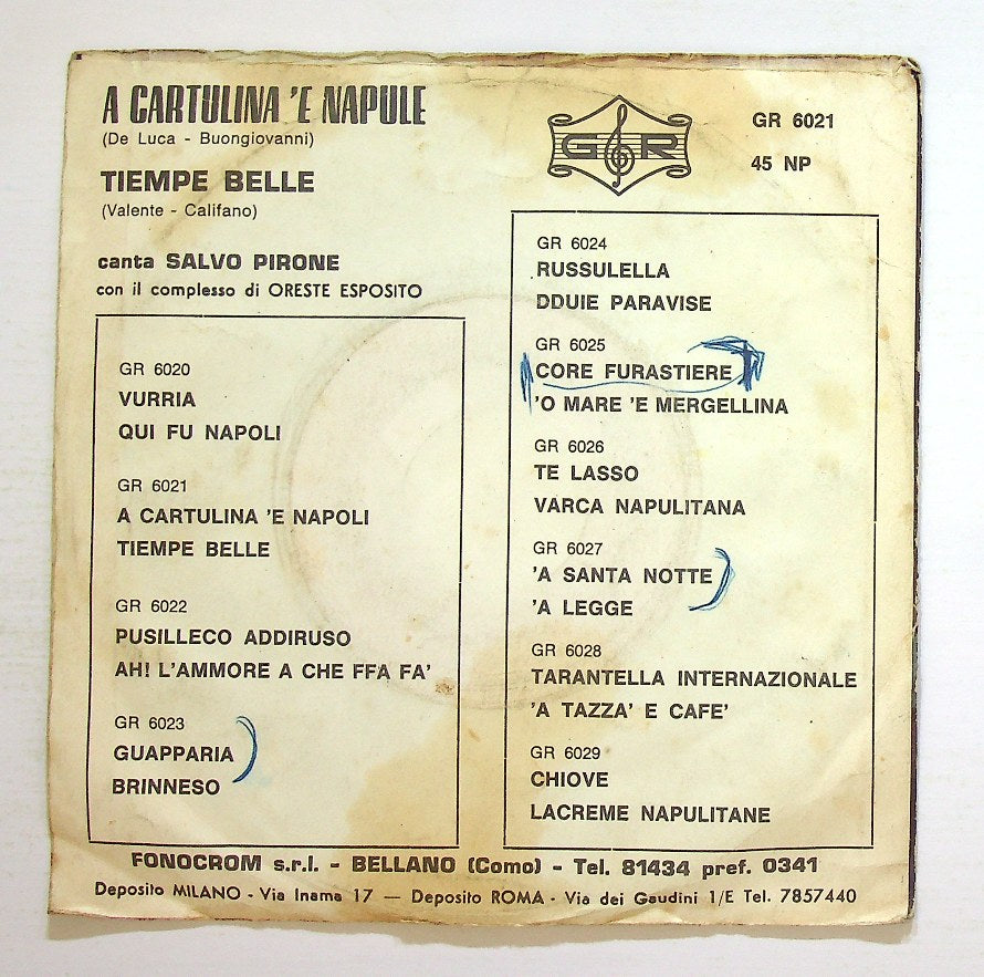 EBOND Salvo Pirone - A Cartulina 'e Napule Vinile V128014