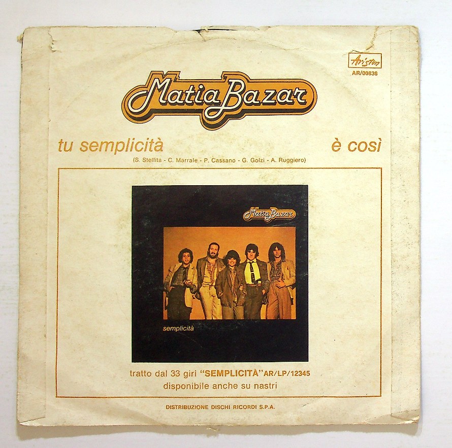 EBOND Matia Bazar - Tu Semplicita Vinile V128026