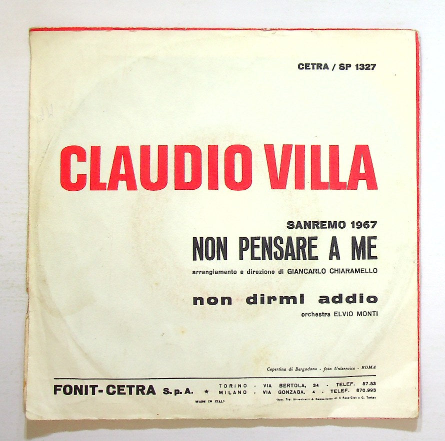 EBOND Claudio Villa - Non Pensare A Me Vinile V128041