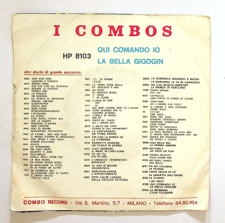 EBOND I Combos - Qui Comando Io / La Bella Gigogin Vinile V128120