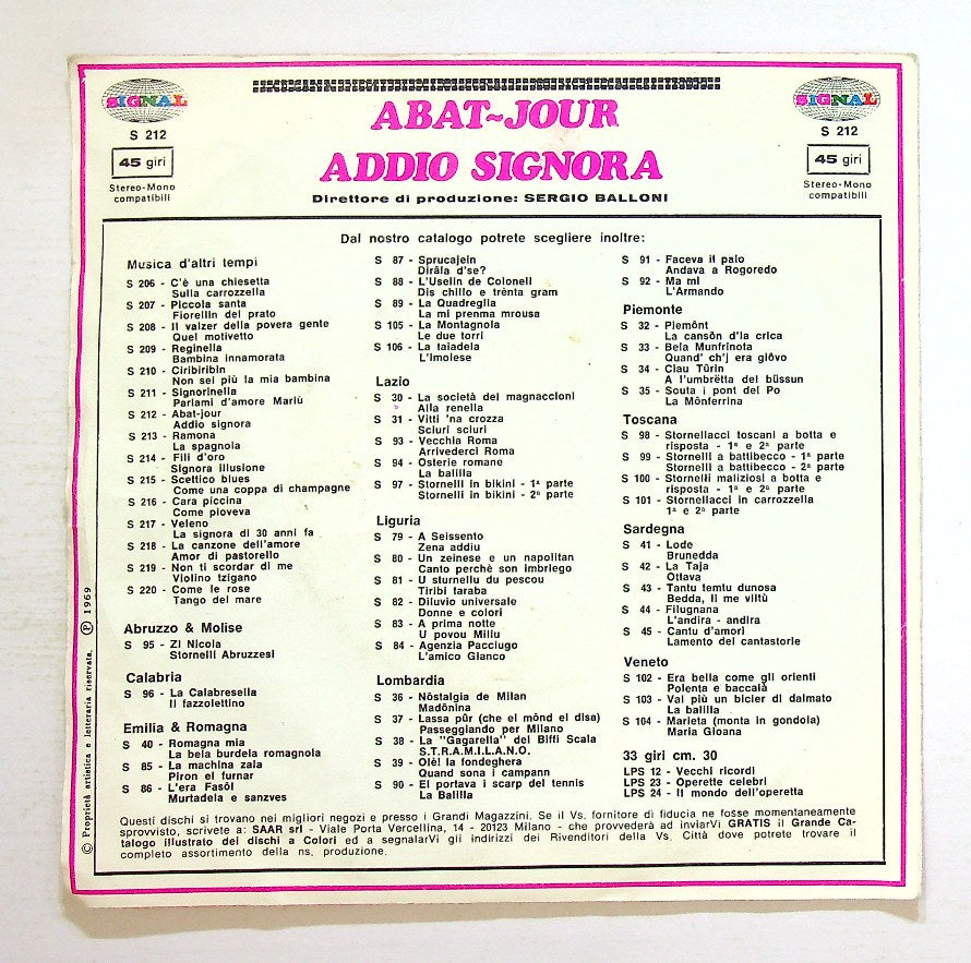 EBOND Abat - Jour / Addio Signora Vinile V128126