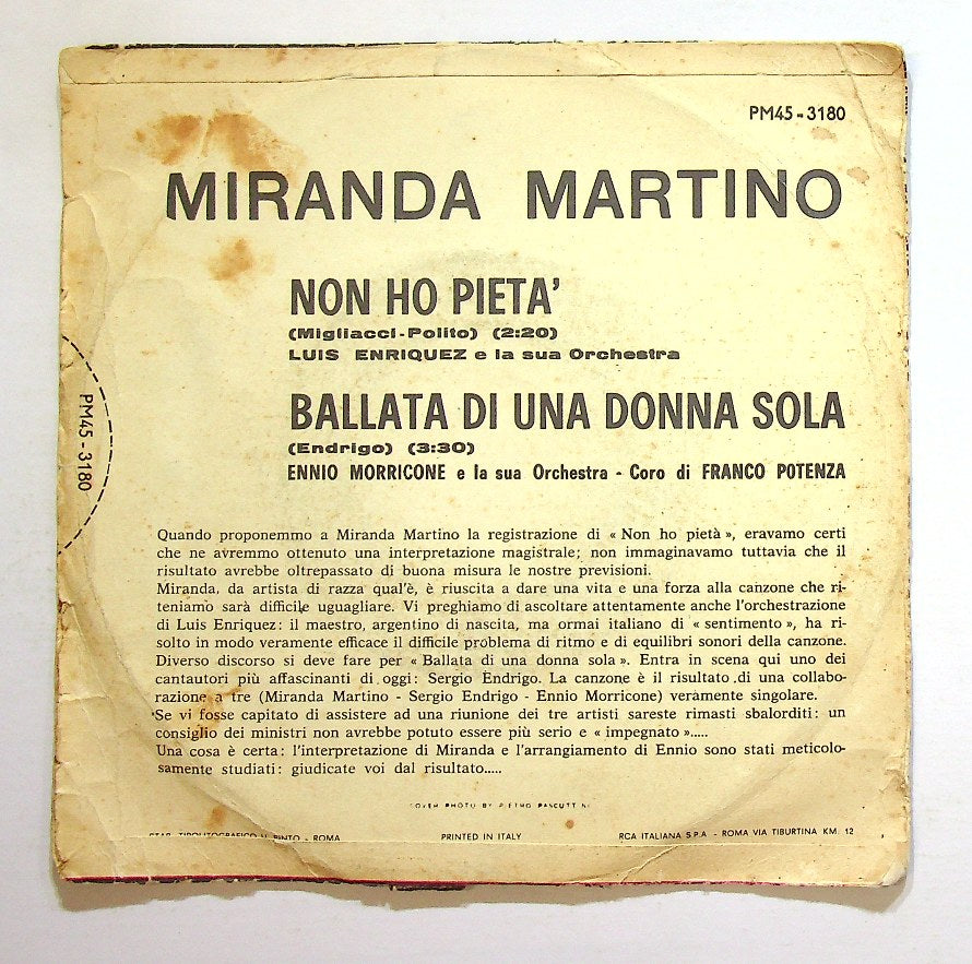 EBOND Miranda Martino - Non Ho Pieta Vinile V129042