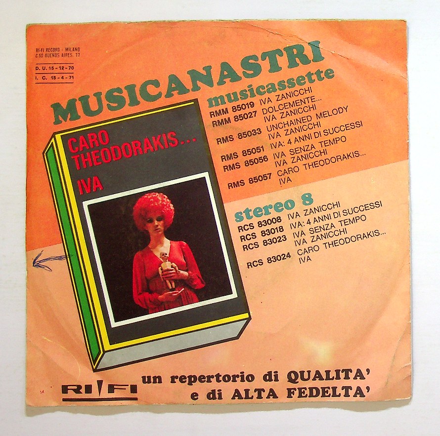EBOND Iva Zanicchi - Un Fiume Amaro / Tienimi Con Te Vinile V129073