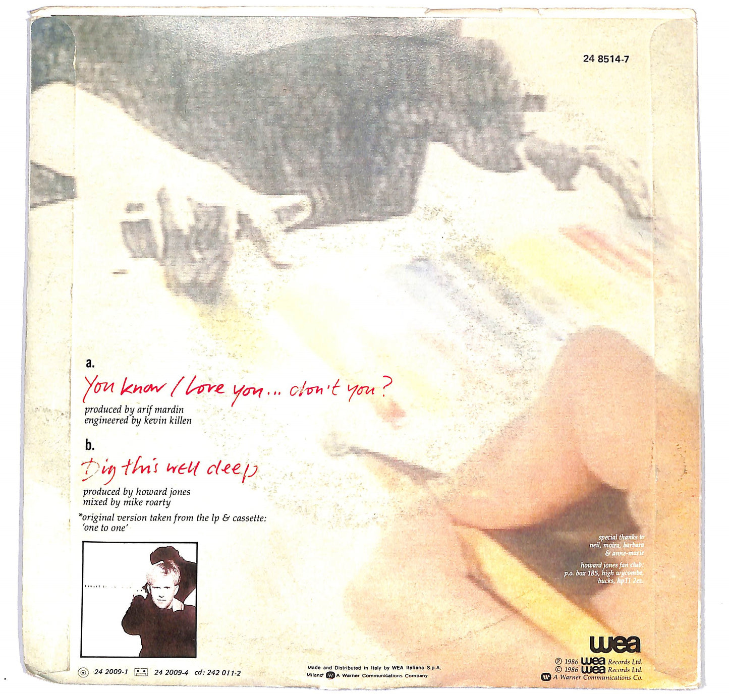 EBOND Howard Jones - You Know I Love You ... Don't You? Vinile V130046