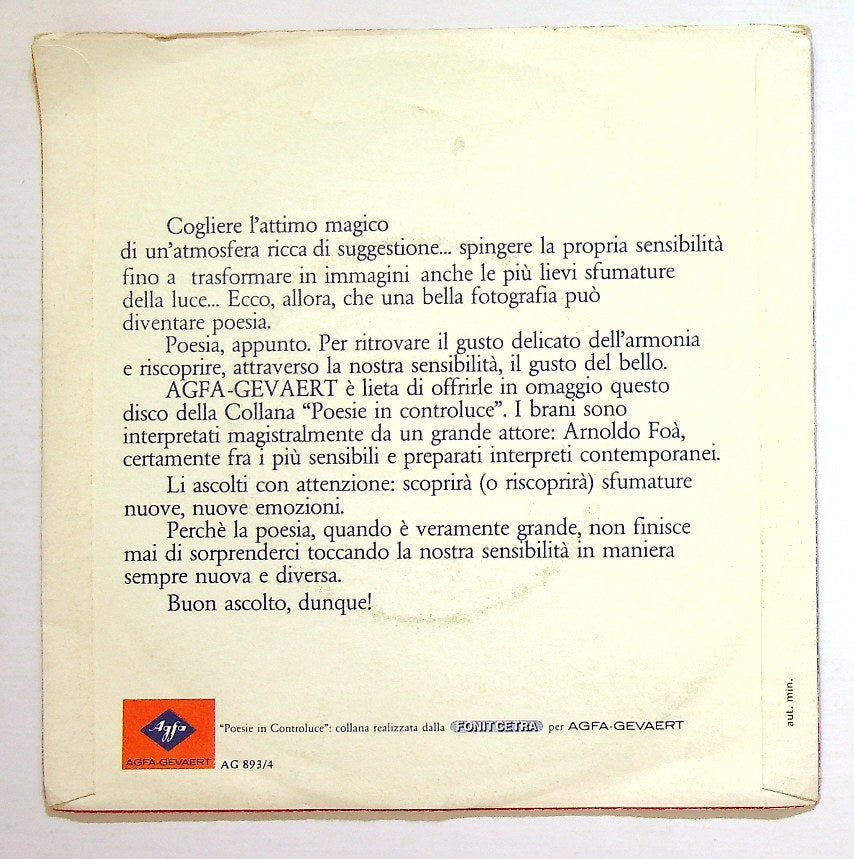 EBOND Prevert Letture Di Arnoldo Foa - Poesie In Controluce Vinile V130058