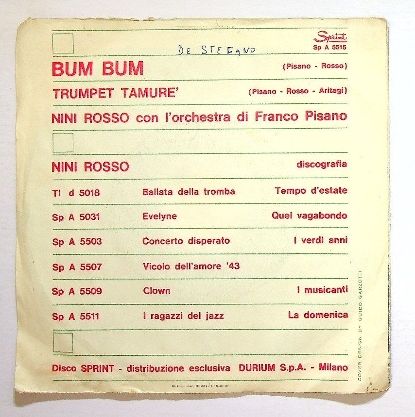 EBOND Nini Rosso / Franco Pisano E La Sua Orchestra - Bum Bum Vinile V130065