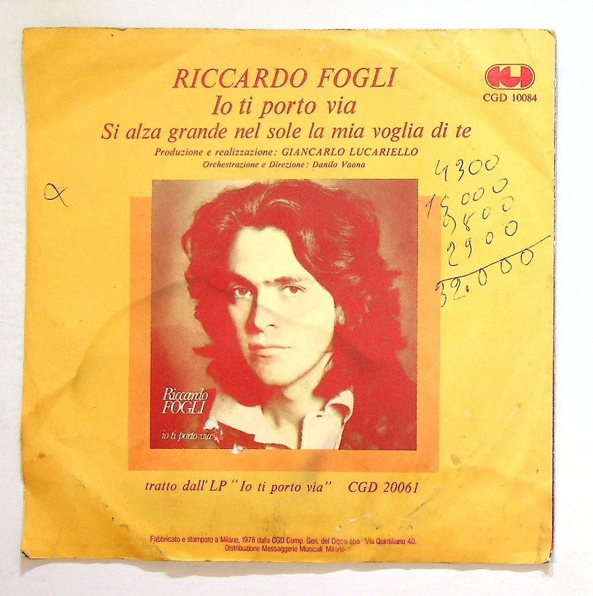 EBOND Riccardo Fogli - Io Ti Porto Via Vinile V131004