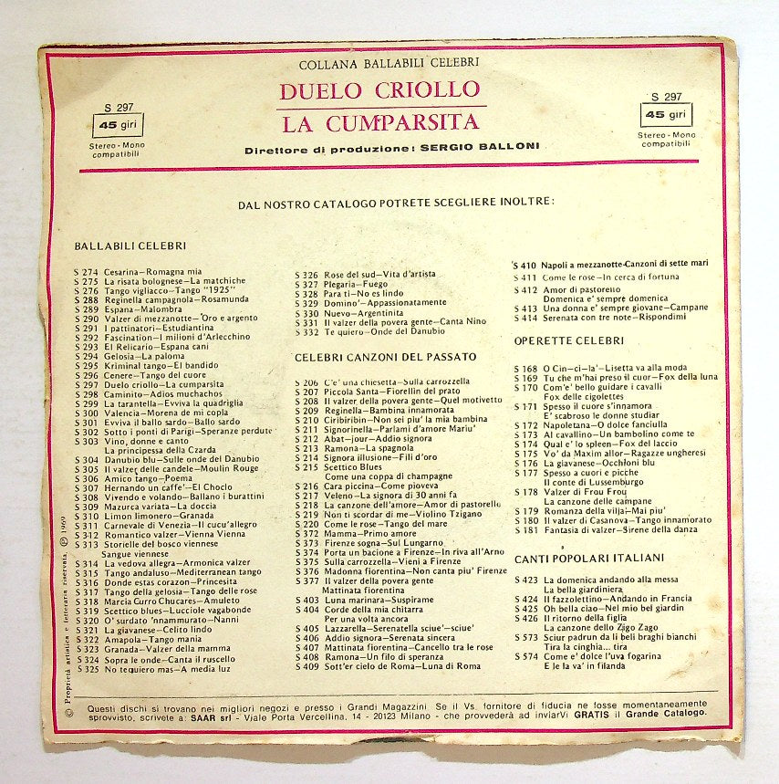 EBOND Mario Battaini - La Cumparsita Vinile V131060