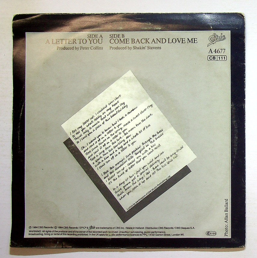 EBOND Shakin' Stevens - A Letter To You Vinile V131102