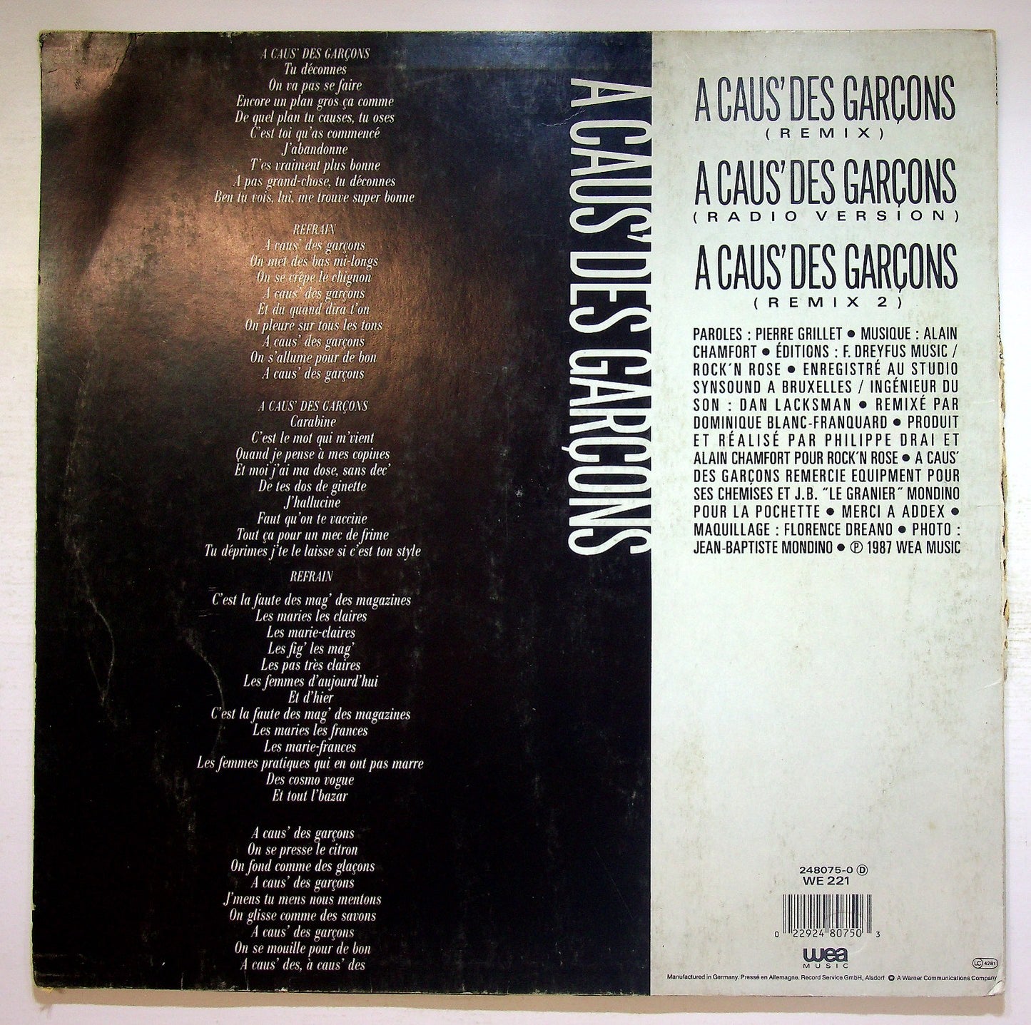 EBOND A Caus' Des Garcons - A Caus' Des Garcons (Remix) Vinile V132025