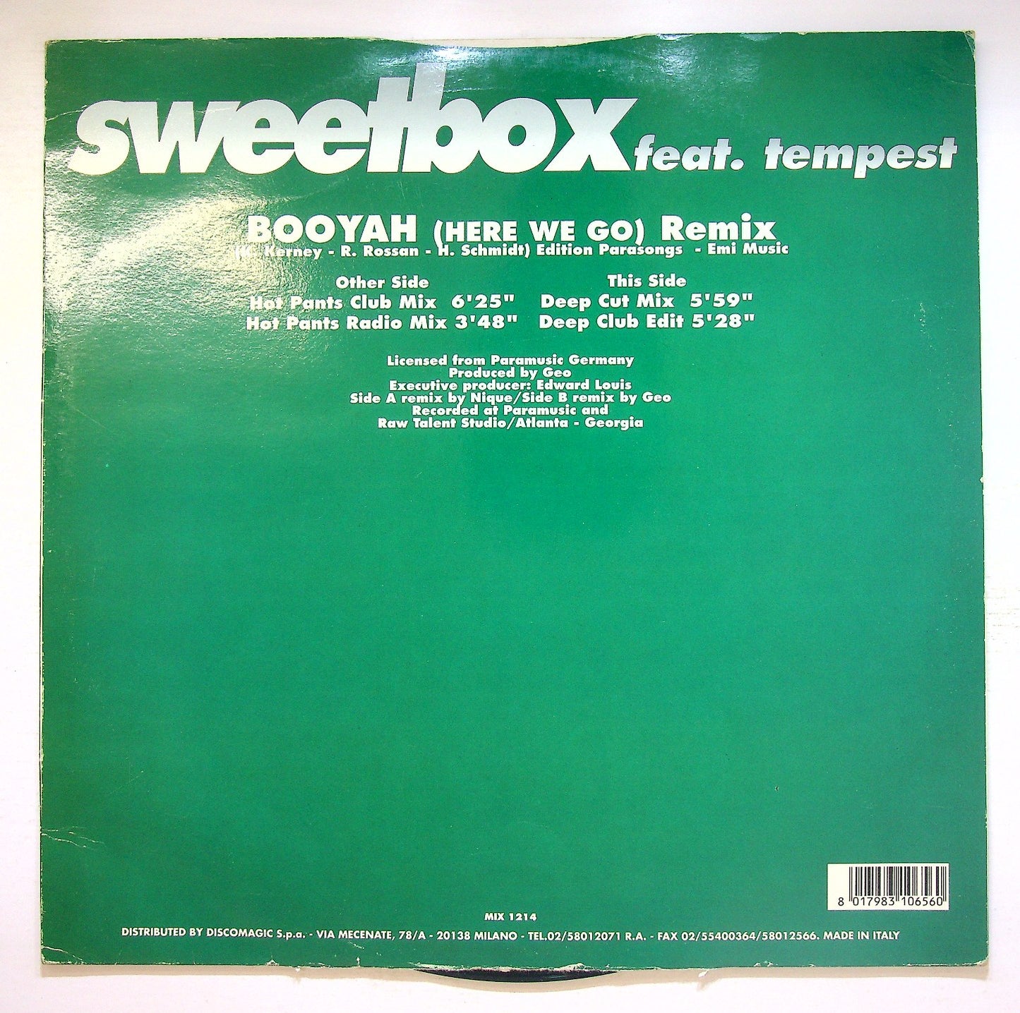 EBOND Sweetbox Feat. Tempest - Booyah (Here We Go) (Remixes) Vinile V132112