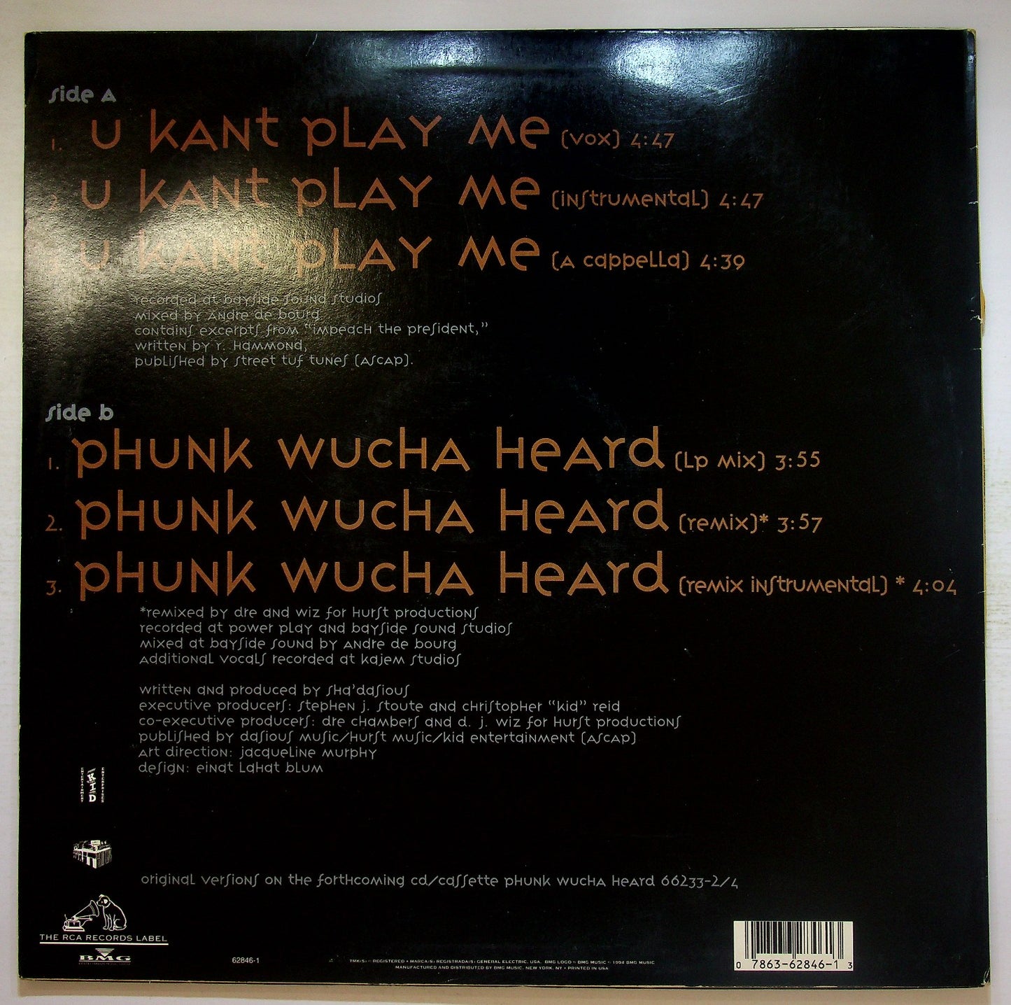 EBOND Sha'dasious - U Kant Play Me / Phunk Wucha Heard Vinile V132119