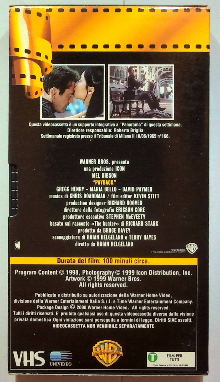 EBOND Payback La Rivincita Di Porter Editoriale VHS VH000170