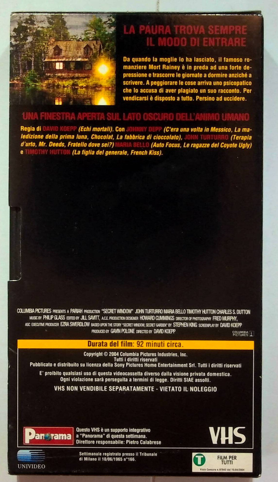 EBOND Secret Window Editoriale VHS VH000217