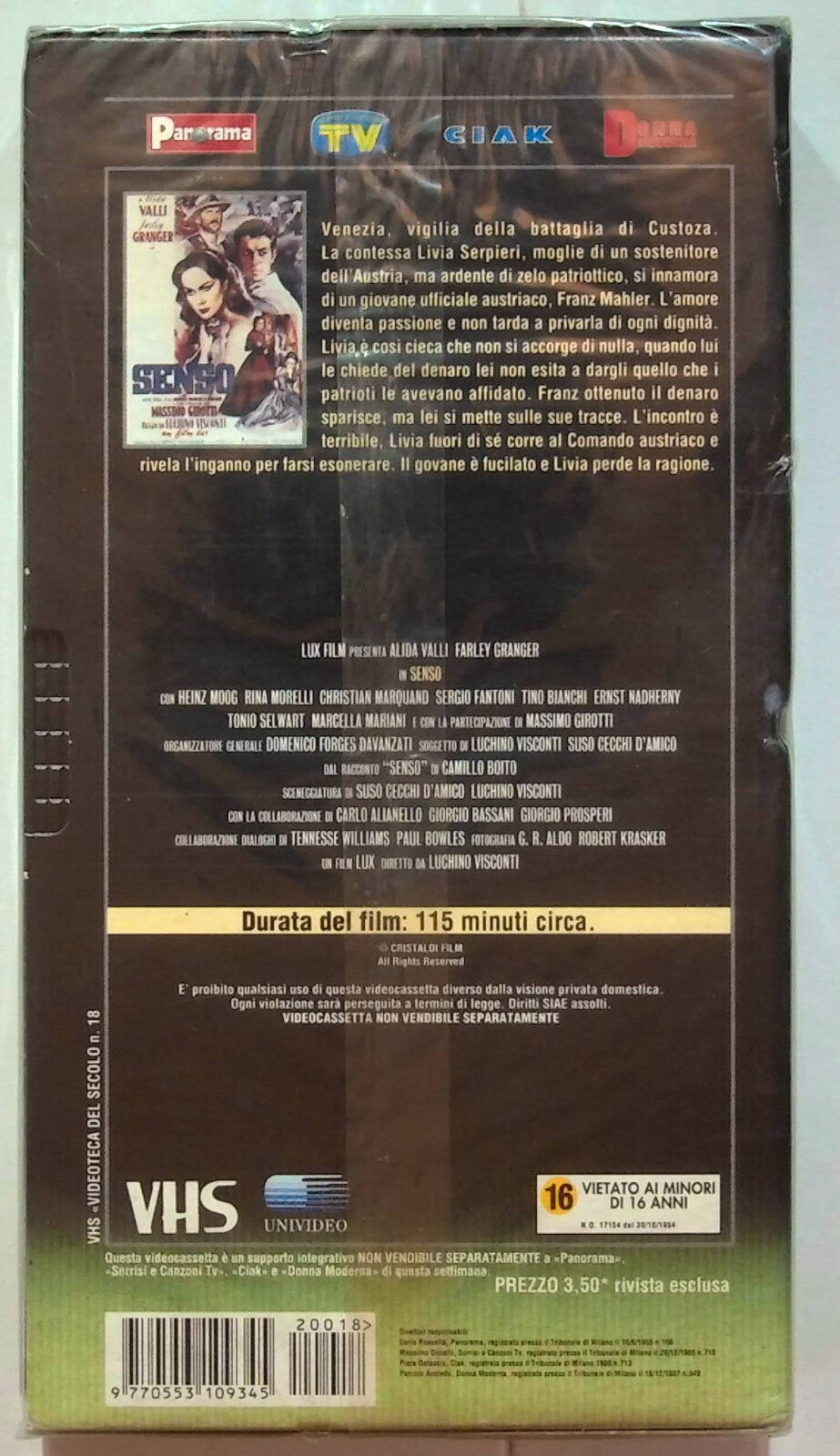 EBOND Senso Versione Restaurata Editoriale VHS VH000291