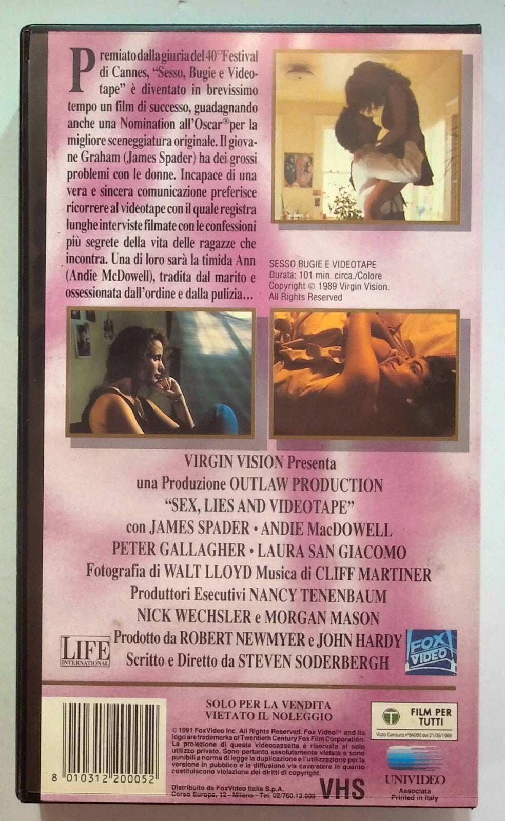 EBOND Sesso Bugie E Videotape VHS VH000316