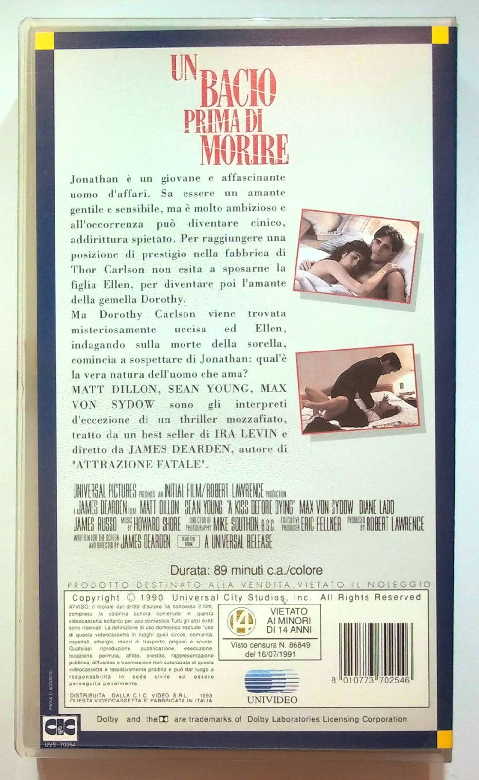 EBOND Un Bacio Prima Di Morire VHS VH000378